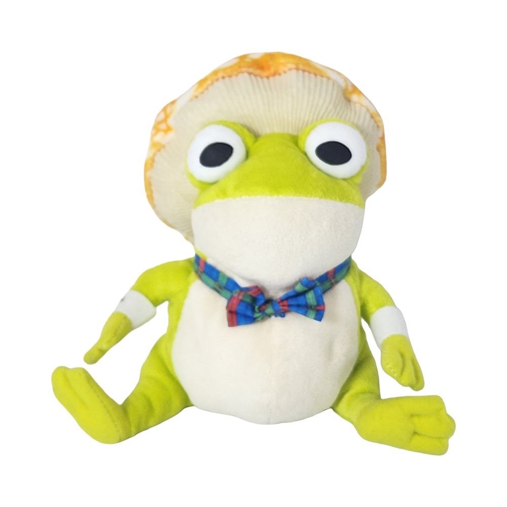 Plushland Frog Mushroom Hat Plush FedEx Promo Plaid Bow Tie 2012 8.5 inch